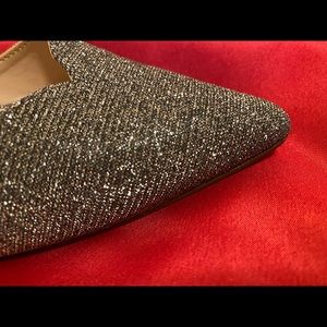 Nina shimmered slide-on heels. Size 6.5 with a two inch heel.
